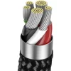 ساختار داخلی کابل USB-C به لایتنینگ بیسوس مدل Explorer CATS000101 طول ۲ متر توان ۲۰ وات